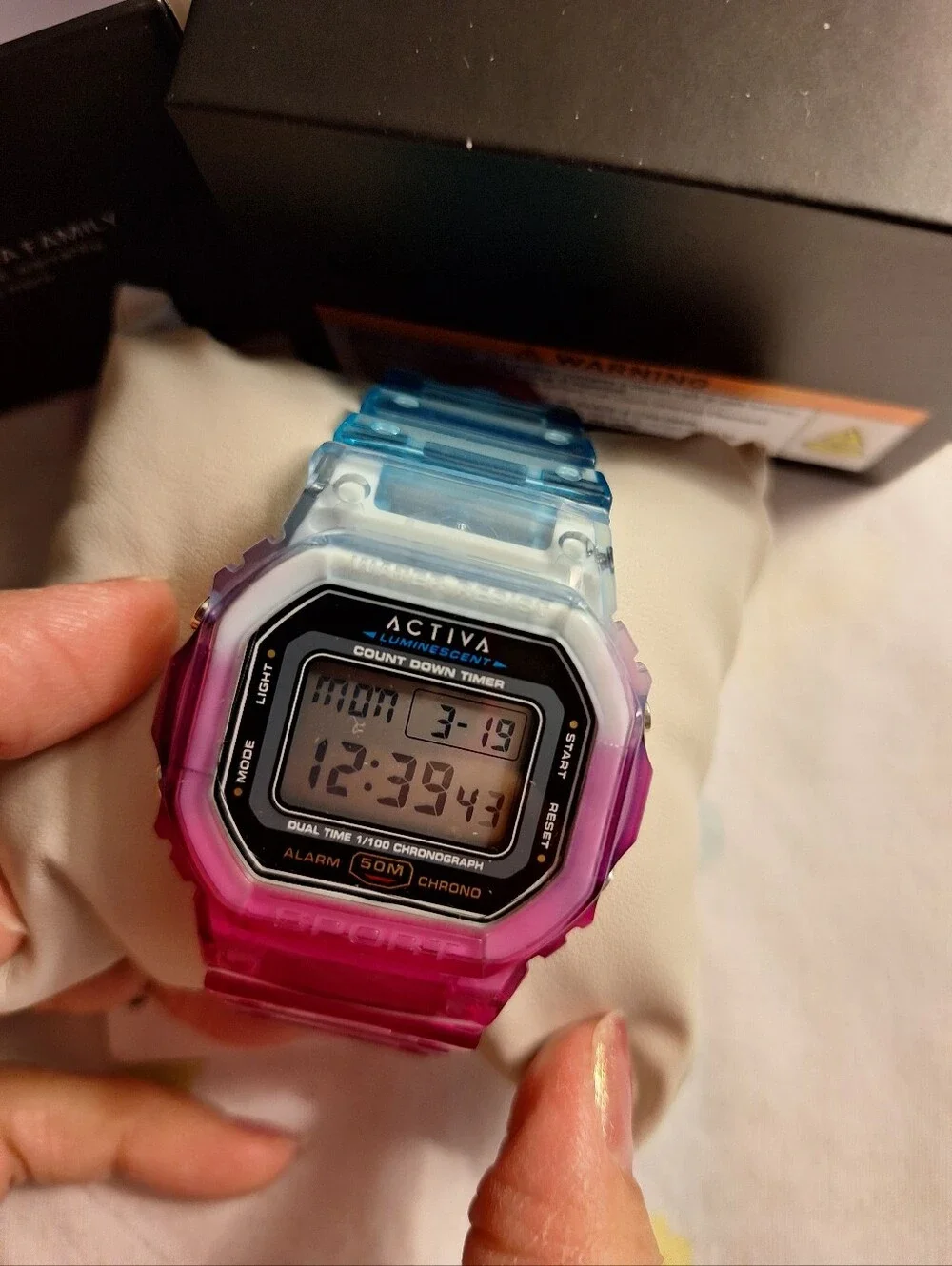 Activa Edge X Invicta Unisex Shock Resistant Sport Watch Pink Blue